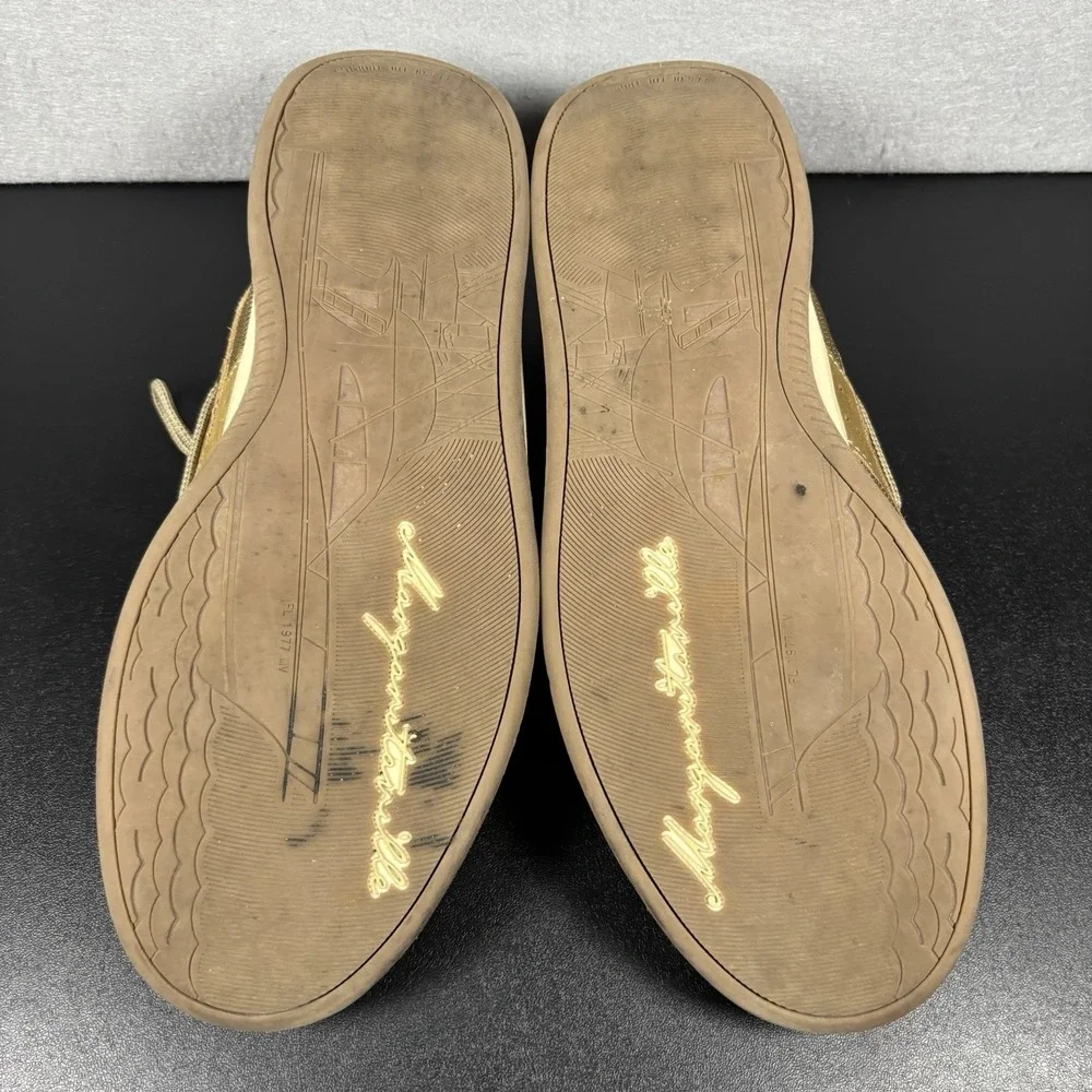 Margaritaville Anchor Mens Brown/Tan‎ Leather Slip-On Boat Shoes/Loafers Sz 11.5